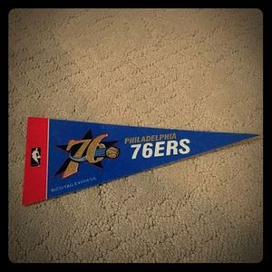 Vintage Philadelphia 76ers NBA pennant 4" X 9"